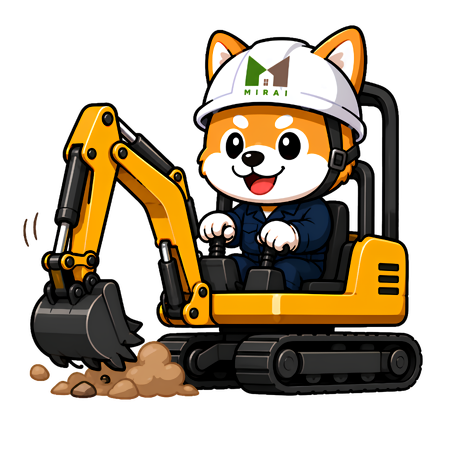 解体メニューをご案内するミライクリーンのキャラクター